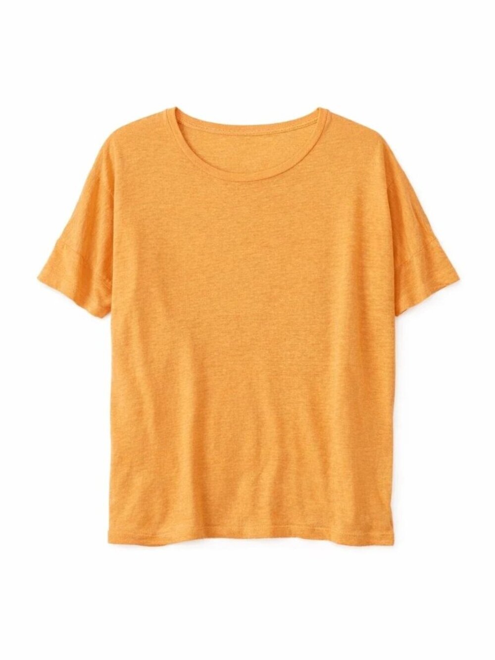 J. Jill Linen Orange Relaxed Effortless Minimalist Short Sleeve Top Size S